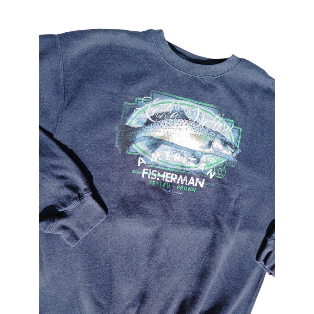 90's VTG MENS LOST CREEK OUTFITTERS GRAPHIC CREW NECK SWEATSHIRT SIZE L